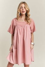 Load image into Gallery viewer, Round Neck Half Sleeve Babydoll Dress – Charming and Feminine Babydoll Dress with Round Neck and Half Sleeves for Casual and Semi-Formal Occasions
