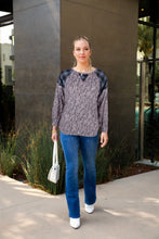 Load image into Gallery viewer, Two Tone Mixed Print Sweater