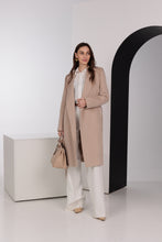 Load image into Gallery viewer, Geneva Classic Wraparound Wool Blend Overcoat in Beige