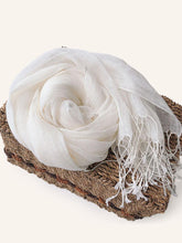Load image into Gallery viewer, 100% Linen Lightweight Solid Color Scarf BIANCA