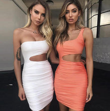 Load image into Gallery viewer, Slim One-shoulder Short Dress Sexy Fashion Hollow Mini Dresses For Women