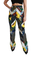 Load image into Gallery viewer, Dolce & Gabbana Multicolor Print High Waist Straight Pants