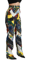 Load image into Gallery viewer, Dolce & Gabbana Multicolor Print High Waist Straight Pants