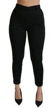 Load image into Gallery viewer, Dolce & Gabbana Black Brocade Skinny High Waist Pants