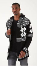 Load image into Gallery viewer, Lagos Red Exclusive Men's Black Patch Long Sweaters | Fur Collar LS84