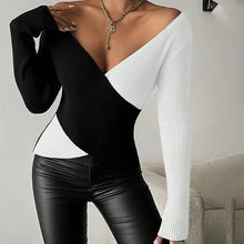 Load image into Gallery viewer, Women's Elegant V-Neck Cross Front Sweater