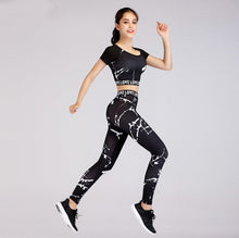 Load image into Gallery viewer, Printed navel short-sleeved quick-drying dance dress