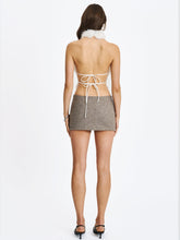 Load image into Gallery viewer, Osira Taupe Low-Waisted Micro Skort