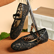 Load image into Gallery viewer, Women's Breathable Lace Flat Mary Jane Pumps