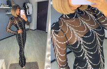 Load image into Gallery viewer, Sequins Women Maxi Dresses Long Sleeve Female Party Dresses