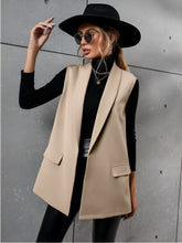 Load image into Gallery viewer, Women’s Mid-Length Suit Vest – Sleeveless Office Blazer