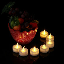 Load image into Gallery viewer, 12Pcs Battery Operated LED Tea Lights Candles Flameless Wedding Decor Realistic and Bright Flickering Holiday Gift Flameless LED Electric Candles for Seasonal & Festival Party Home Decoration