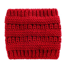 Load image into Gallery viewer, Ponytail Beanie Headwrap with Ear Warmer