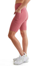 Load image into Gallery viewer, Turtle Bay New York Women's Compressed Double Knit Cycle Shorts in Polyester Blend Fabric with Side Phone Pockets