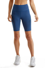 Load image into Gallery viewer, Turtle Bay New York Women's Compressed Double Knit Cycle Shorts in Polyester Blend Fabric with Side Phone Pockets