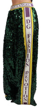 Load image into Gallery viewer, Dolce & Gabbana Green Sequin Trousers Queens Angel Pants