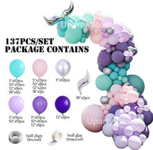 Load image into Gallery viewer, 132Pcs/set Mermaid Balloon Arch Kit Mermaid Tail Balloons Mermaid Party Decoration Balloons For Party Girl Birthday Party Modern Decoration