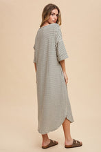 Load image into Gallery viewer, Striped Round Neck Midi Dress Soft & Stylish Classic Design Long Dress