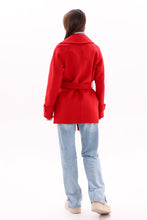Load image into Gallery viewer, Karina Midi Cashmere Wool Blend Coat In Ruby