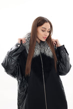 Load image into Gallery viewer, Genuine Silver Fox Fur Italian Cashmere Wool Freudenberg Comfortemp® Coat