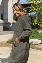 Load image into Gallery viewer, Red Double Take Full Size Hooded Teddy Bear Jacket with Thumbholes Ultra-Cozy & Stylish Comfortable Outerwear