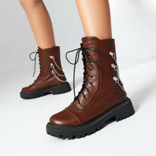 Load image into Gallery viewer, Women’s Chunky Heel Mid-Calf Dr. Style Boots – Large Size Fall & Winter Boot