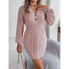 Load image into Gallery viewer, Women’s Cable Knit Sweater Dress