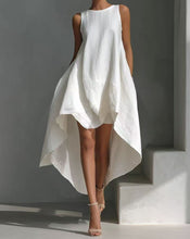 Load image into Gallery viewer, Sleeveless High-Low Irregular Hem Linen Blend Dress – Women's Summer Dress