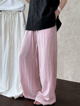 Load image into Gallery viewer, Linen Elastic Waist Loose Wide-Leg Pants