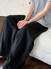 Load image into Gallery viewer, Linen Elastic Waist Loose Wide-Leg Pants