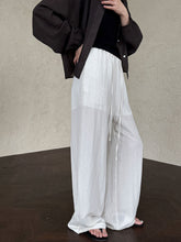 Load image into Gallery viewer, Linen Elastic Waist Loose Wide-Leg Pants