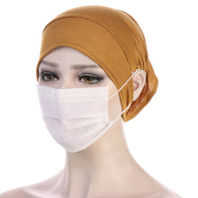 Load image into Gallery viewer, NEW Soft Cotton Hijab Breathable Turban Tie Under Scarf Elegant Ear Hole Stretch Inner Hijabs Lightweight Turban Round Front Under Hijab Caps Female Turban Bonnet