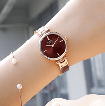 Load image into Gallery viewer, Womens Elegant Stainless Steel Watch With Ceramic Bracelet In Shimmering Marble Colors