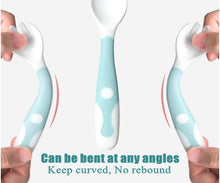 Load image into Gallery viewer, 2Pcs Bendable Baby Spoon Fork Set Toddler Infant Learning Tableware Flatware Utensils Kids Cutlery With Storage Box