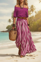 Load image into Gallery viewer, Women's Off-Shoulder Top & Slit Maxi Skirt Set