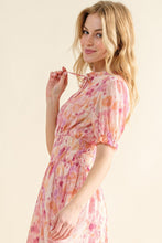 Load image into Gallery viewer, Full Size Smocked Waist Printed Midi Dress For Women – Elegant Smocked Midi Dress, Flattering Printed Midi Dress, Comfortable Fluttering Smocked Waist Dress, Vibrant Print Midi Dress, Chic Floral Midi Dress, Versatile Midi Dress