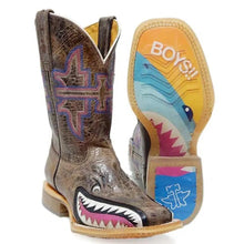 Load image into Gallery viewer, Tin Haul I Don't Bite / Jawsome Sole (Pink) - Little Kids/Big Kids Leather Cowgirl Boots