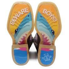 Load image into Gallery viewer, Tin Haul I Don't Bite / Jawsome Sole (Pink) - Little Kids/Big Kids Leather Cowgirl Boots