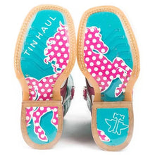 Load image into Gallery viewer, Tin Haul Little Miss Dotty / Horse A Dot Sole (Pink) - Little Kids/Big Kids Leather Cowgirl Boots