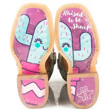 Load image into Gallery viewer, Tin Haul Cactilicious / Raised To be Sharp Sole (White) - Little Kids/Big Kids Leather Cowgirl Boots