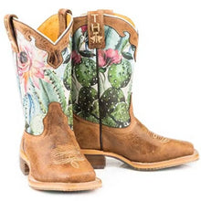 Load image into Gallery viewer, Tin Haul Cactilicious / Raised To be Sharp Sole (White) - Little Kids/Big Kids Leather Cowgirl Boots