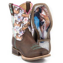 Load image into Gallery viewer, Tin Haul Daisy / My Bestfriend Sole (White) - Little Kids/Big Kids Leather Cowgirl Boots