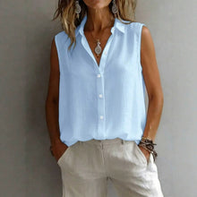 Load image into Gallery viewer, Women's Solid Color Lapel Sleeveless Top