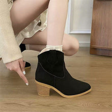 Load image into Gallery viewer, Women’s Retro Sock Cuff Booties – Stylish Ankle Boots with Stretch Cuff