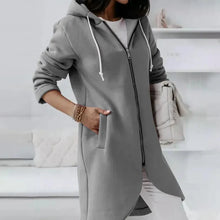 Load image into Gallery viewer, Street Zip Hooded Velvet-Lined Sweatshirt Women | Cozy Streetwear