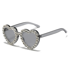 Load image into Gallery viewer, Peach Heart Rhinestone Sunglasses – Y2K INS Style