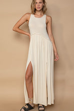 Load image into Gallery viewer, Sleeveless Back Zipper Front Slit Maxi Dress – Racerback Maxi Dress, Slit Detail Dress, Sleeveless Maxi Dress, Babydoll Silhouette Dress, Knit Maxi Dress, Front Slit Dress, Elegant Maxi Dress