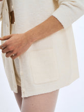 Load image into Gallery viewer, Orla White Wool-Blend Ribbed Knit Cardigan