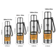 Load image into Gallery viewer, 1500ml Water Bottle Stainless Steel Cold Hydroflask Thermos Large Capacity Thermal Mug Cup Sport Cycling Vacuum Flask Insulated Vacuum Insulated Thermos Water Bottle with Wide Mouth Cup BPA-Free Stainless Steel Water Bottles