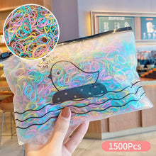 Load image into Gallery viewer, 1500Pcs/Bag Girls Colorful Small Disposable Rubber Bands Children Elastic Hair Bands Ponytail Holder Scrunchie Ponytail Holder Accessories for Women Girls